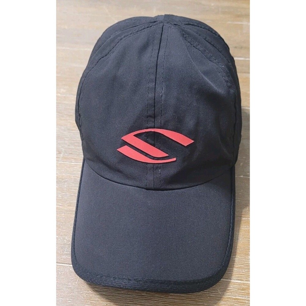 Selkirk Performance Core Hat Black W Red Logo Pickleball Adjustable Cap Light
